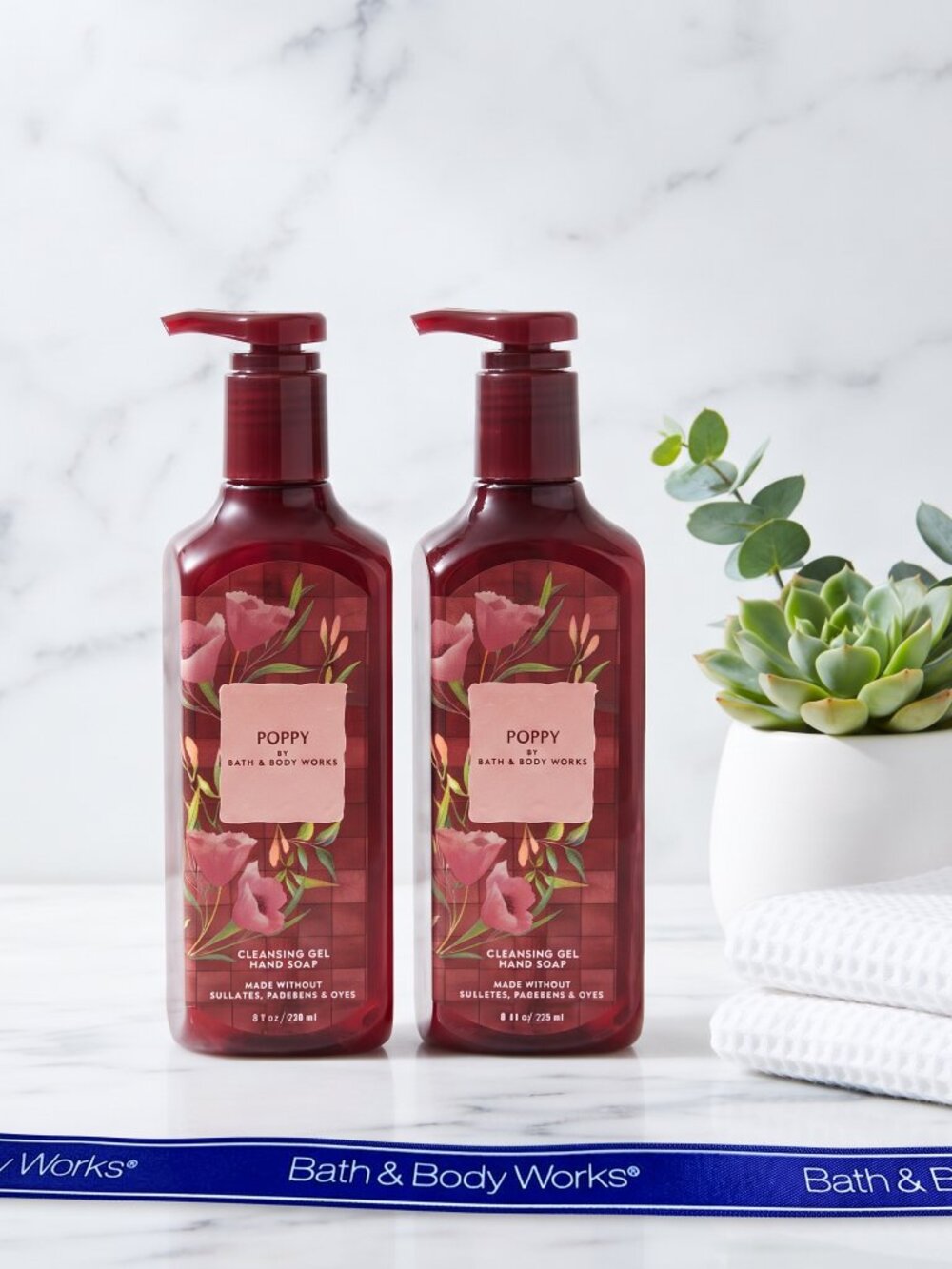 NWT 2 NEW Bath & Body Works Poppy Cleansing GEL Hand Soap (2 - Piece Set)